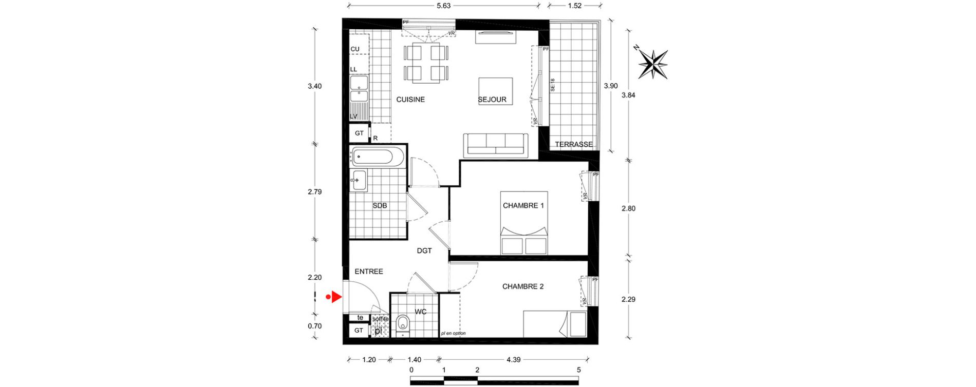 Appartement T3 de 56,88 m2 &agrave; Poissy Centre