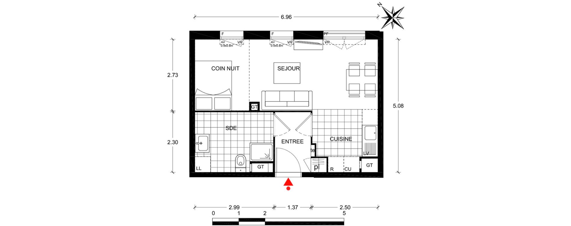 Appartement T1 de 33,85 m2 à Poissy Centre