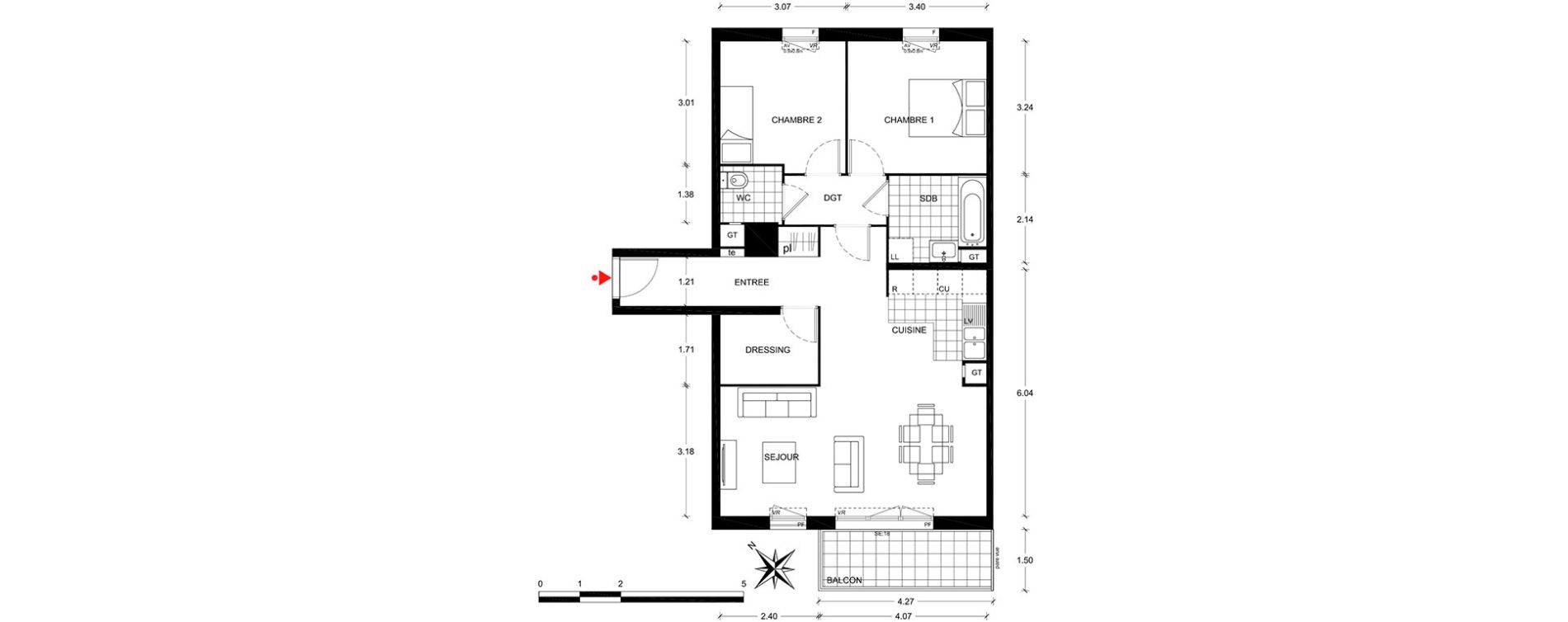 Appartement T4 de 74,92 m2 &agrave; Poissy Centre