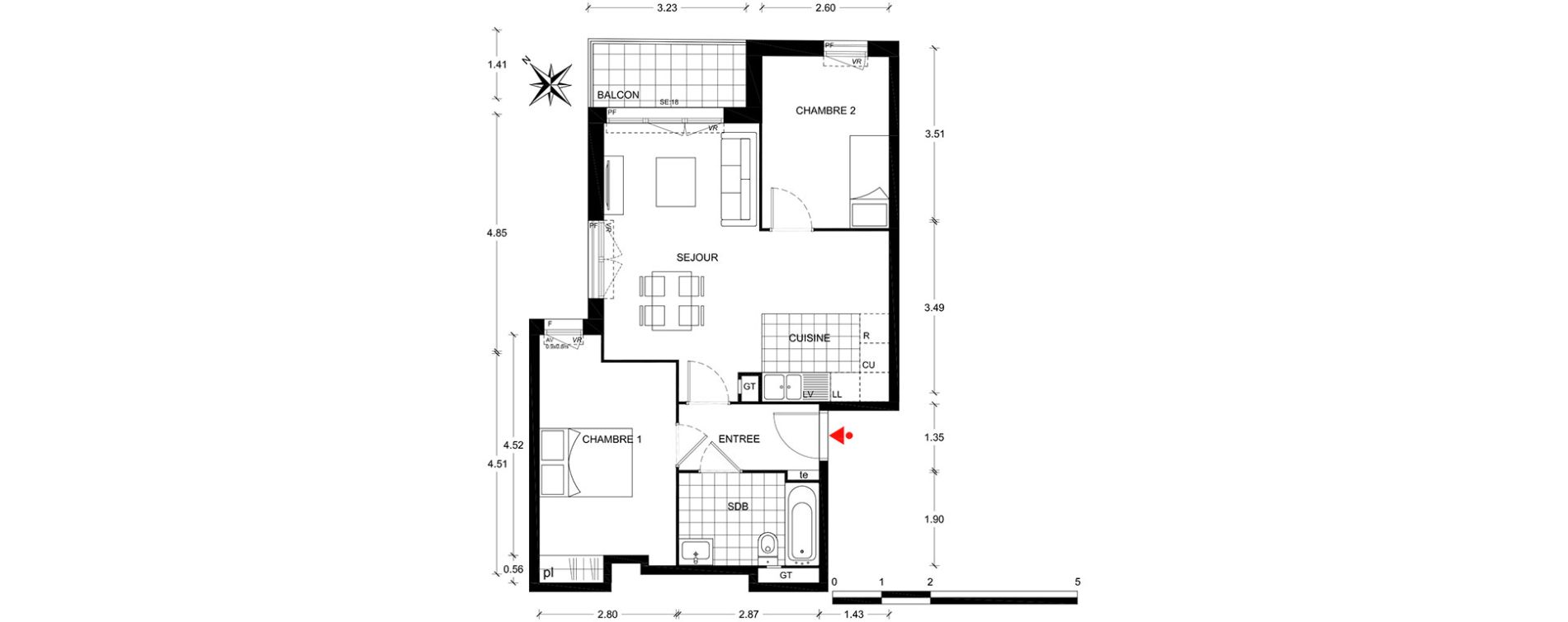 Appartement T3 de 56,80 m2 &agrave; Poissy Centre