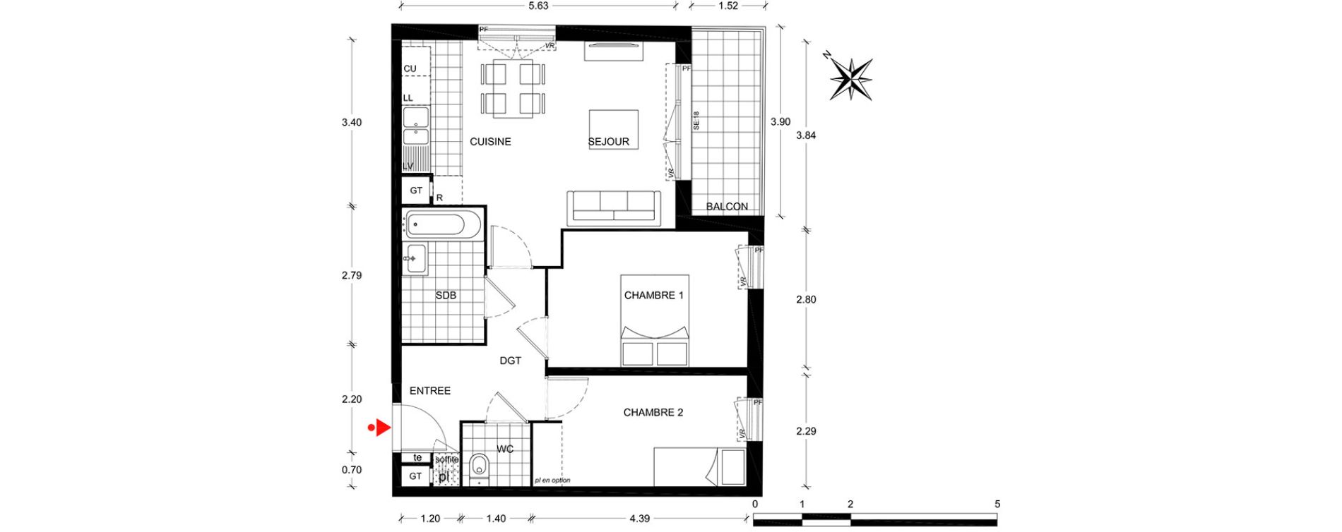 Appartement T3 de 56,88 m2 &agrave; Poissy Centre