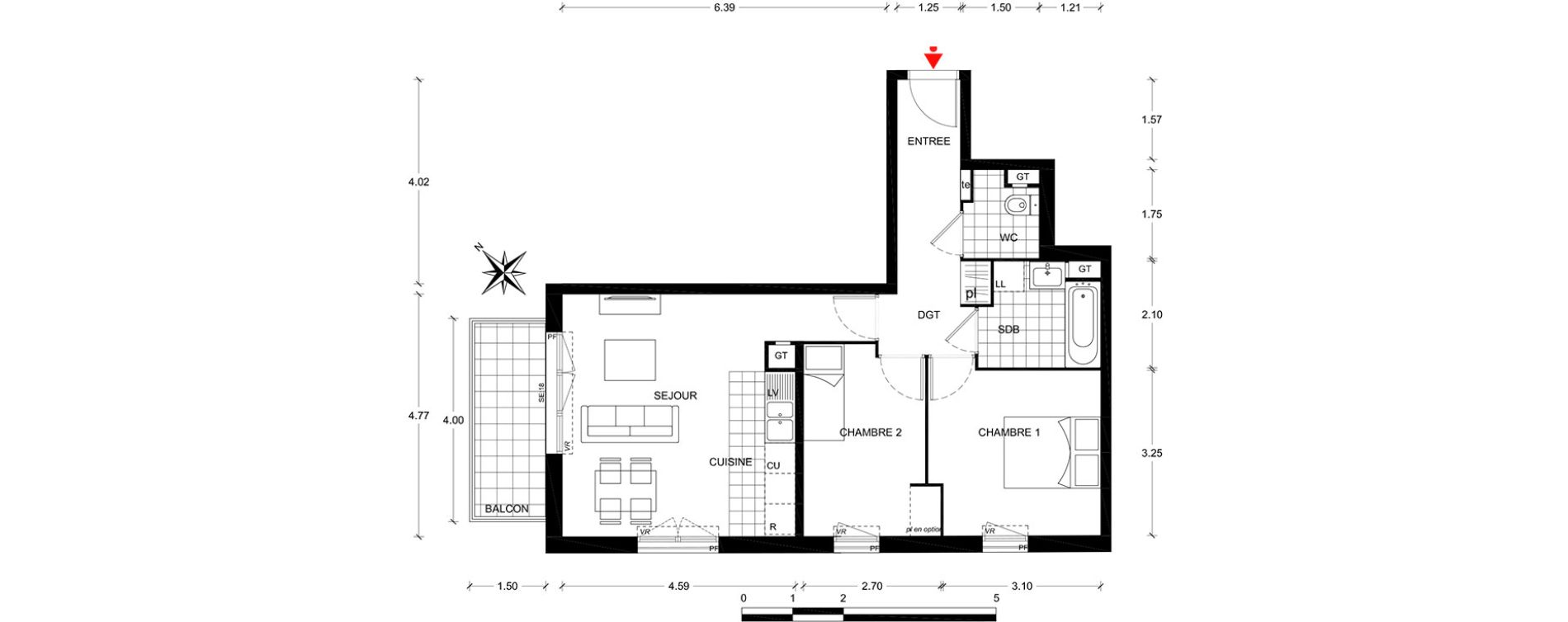 Appartement T3 de 57,86 m2 &agrave; Poissy Centre