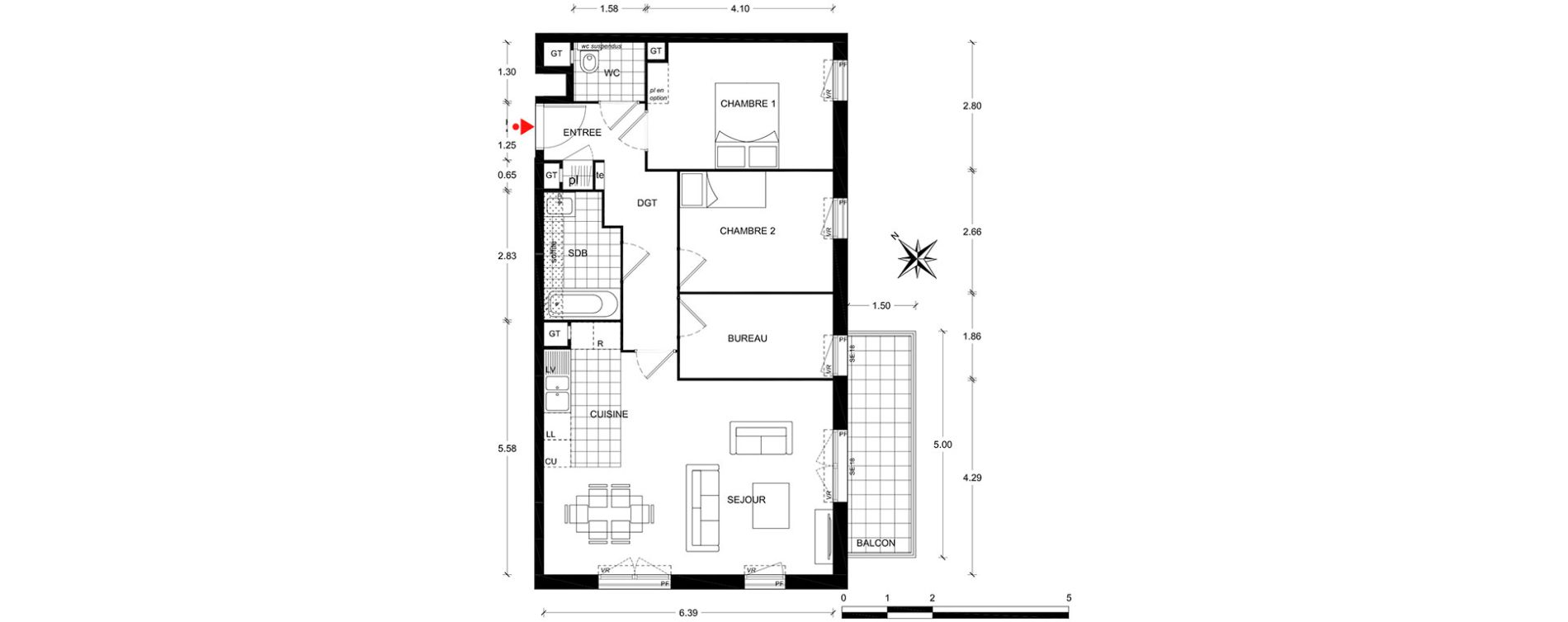 Appartement T4 de 71,77 m2 &agrave; Poissy Centre