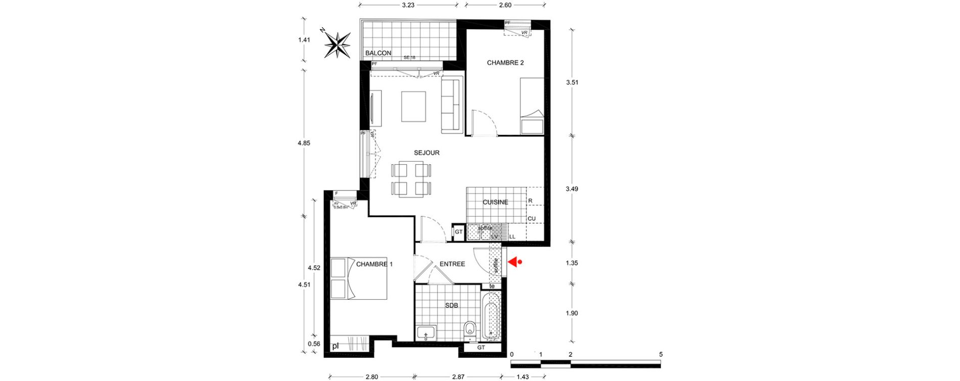 Appartement T3 de 56,80 m2 &agrave; Poissy Centre