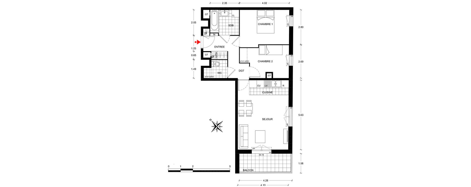 Appartement T3 de 58,67 m2 &agrave; Poissy Centre