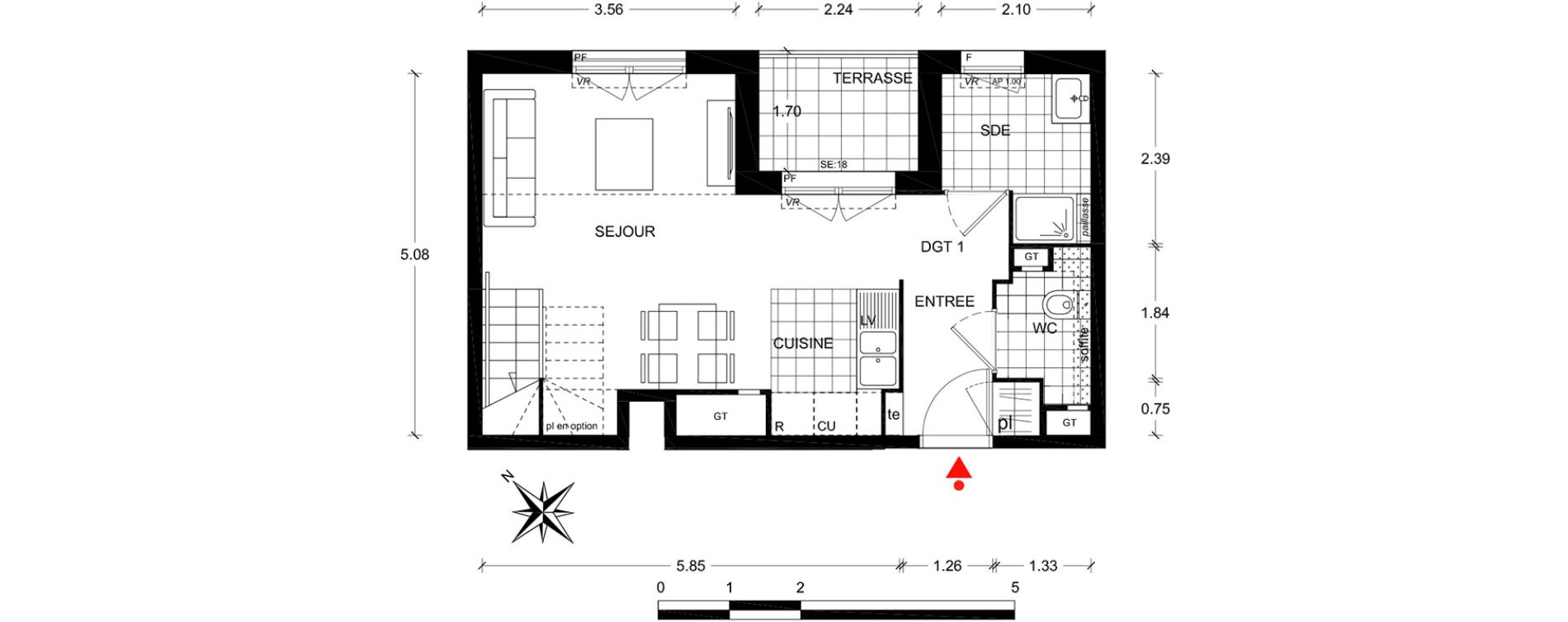 Duplex T3 de 64,30 m2 &agrave; Poissy Centre