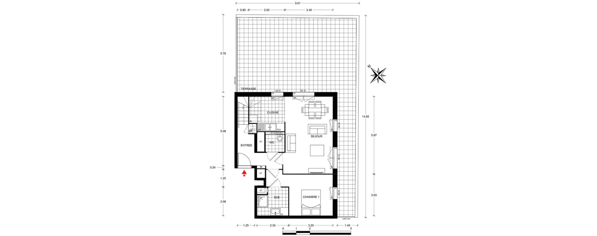 Appartement T5 de 94,12 m2 &agrave; Poissy Centre