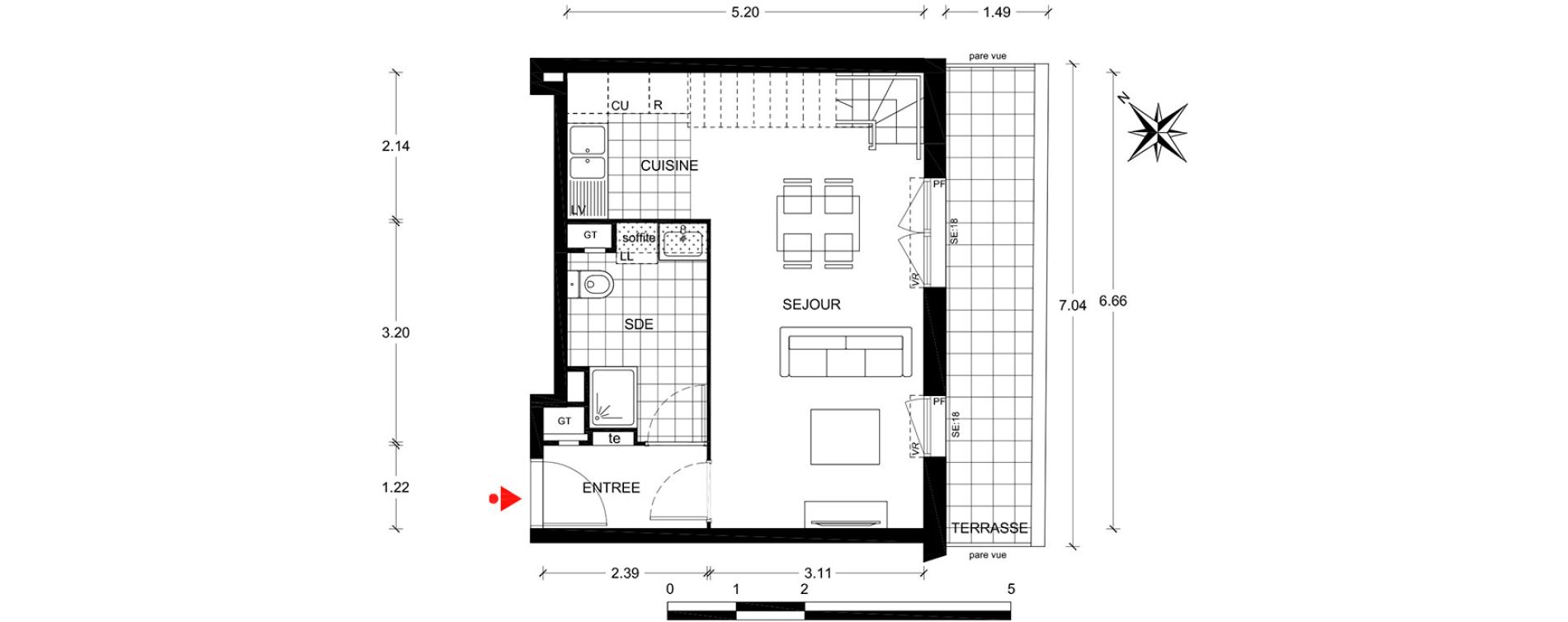 Duplex T3 de 60,55 m2 &agrave; Poissy Centre