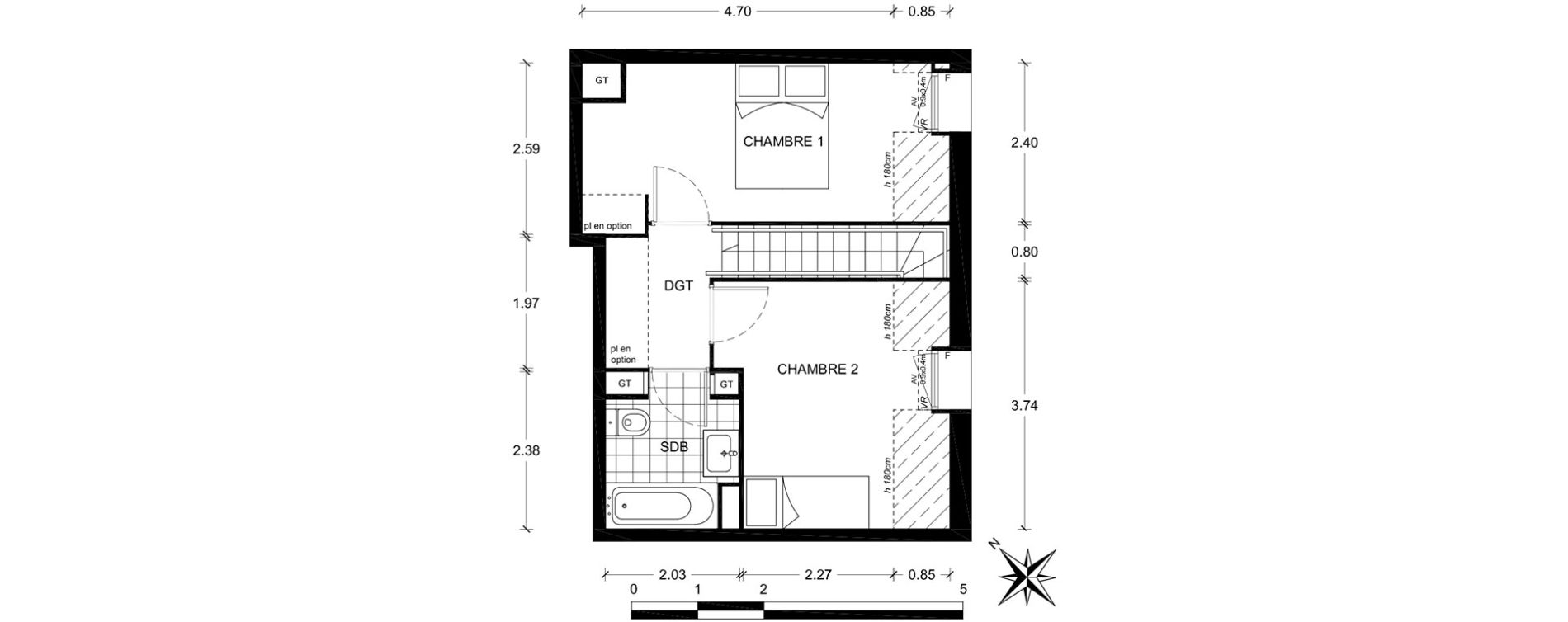 Duplex T3 de 60,55 m2 &agrave; Poissy Centre