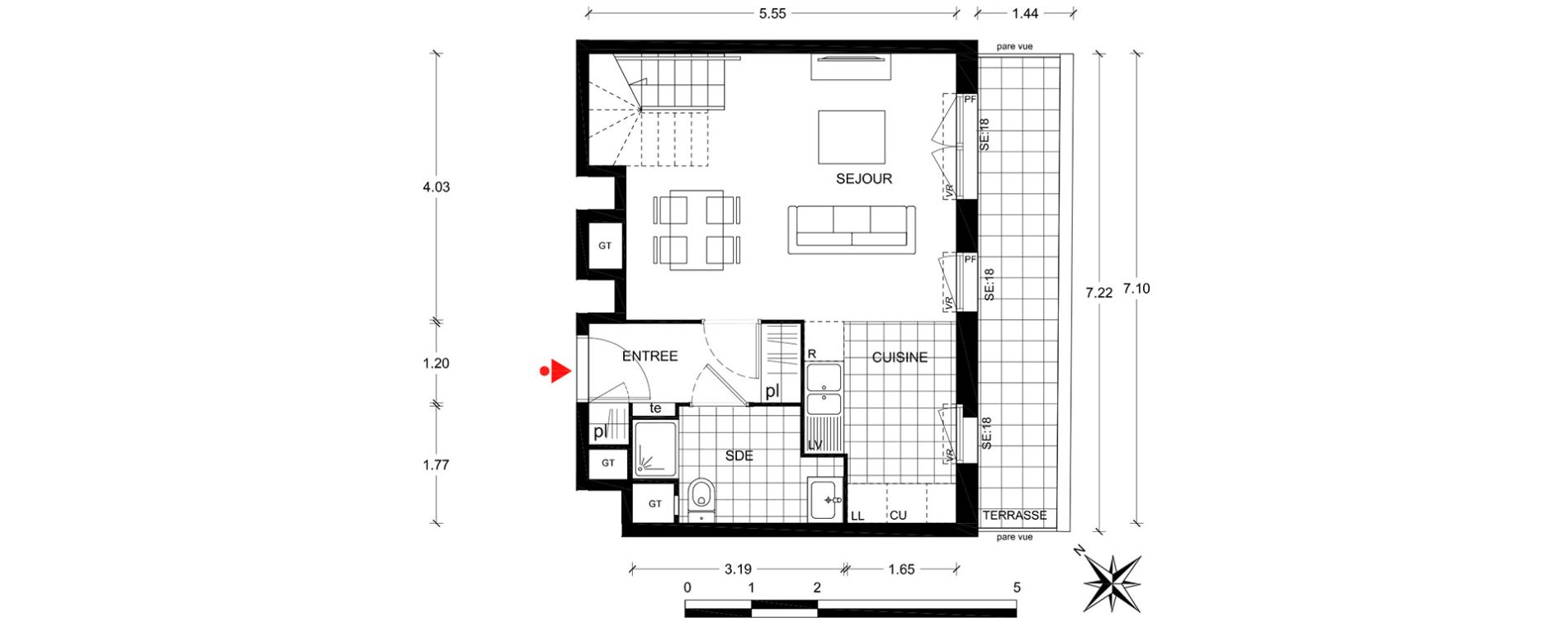 Duplex T3 de 60,69 m2 &agrave; Poissy Centre