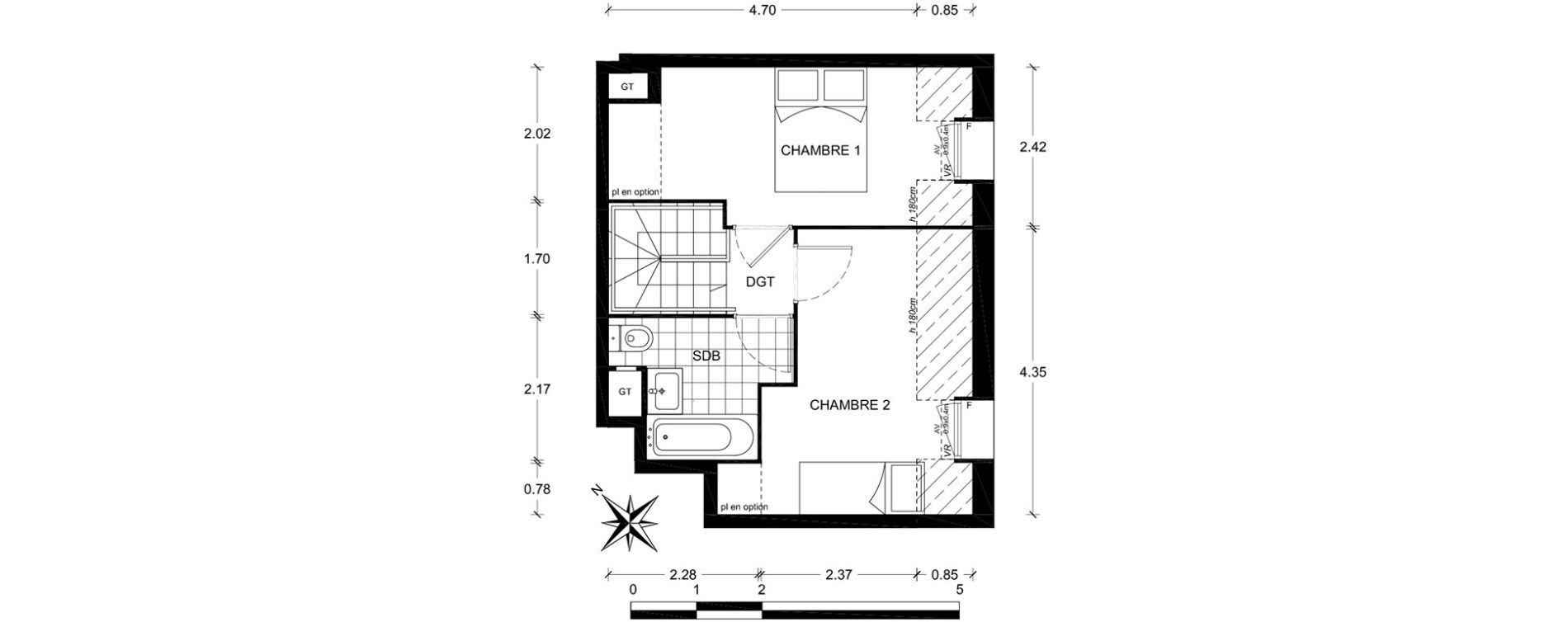 Duplex T3 de 60,69 m2 &agrave; Poissy Centre