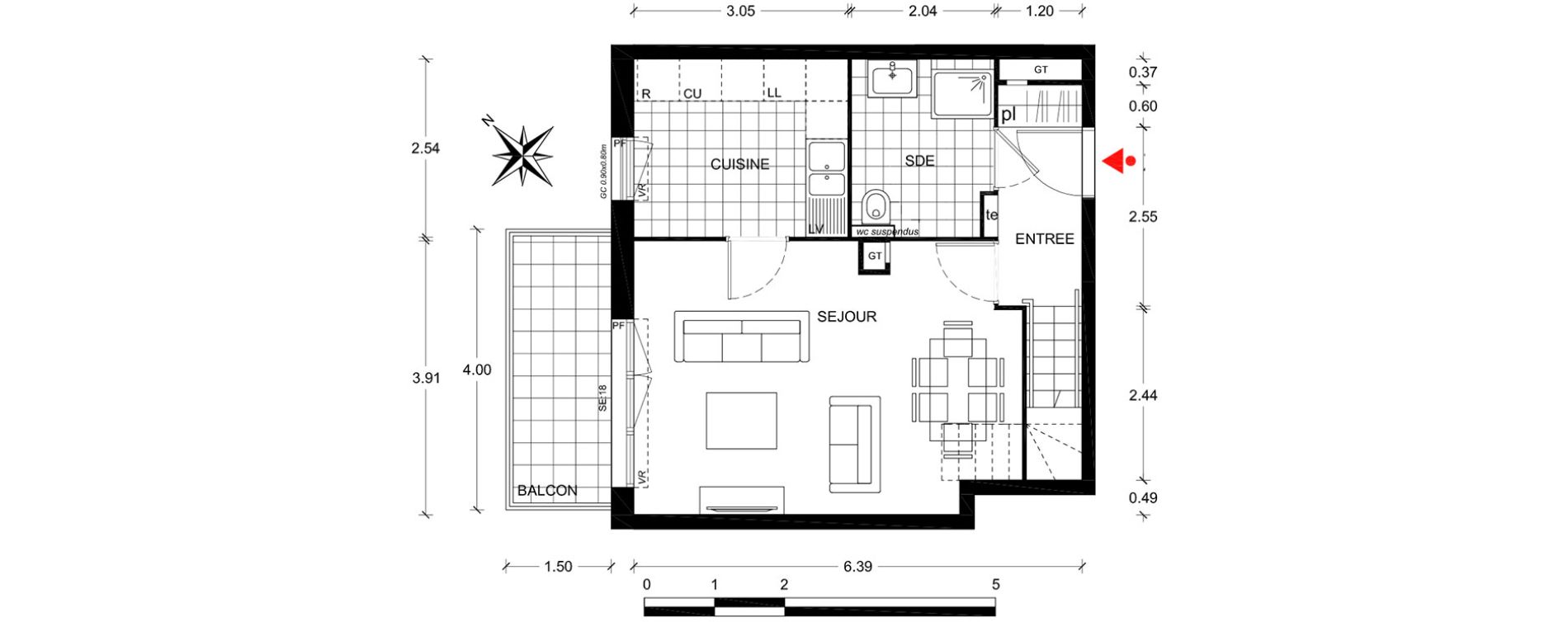 Duplex T4 de 83,02 m2 &agrave; Poissy Centre