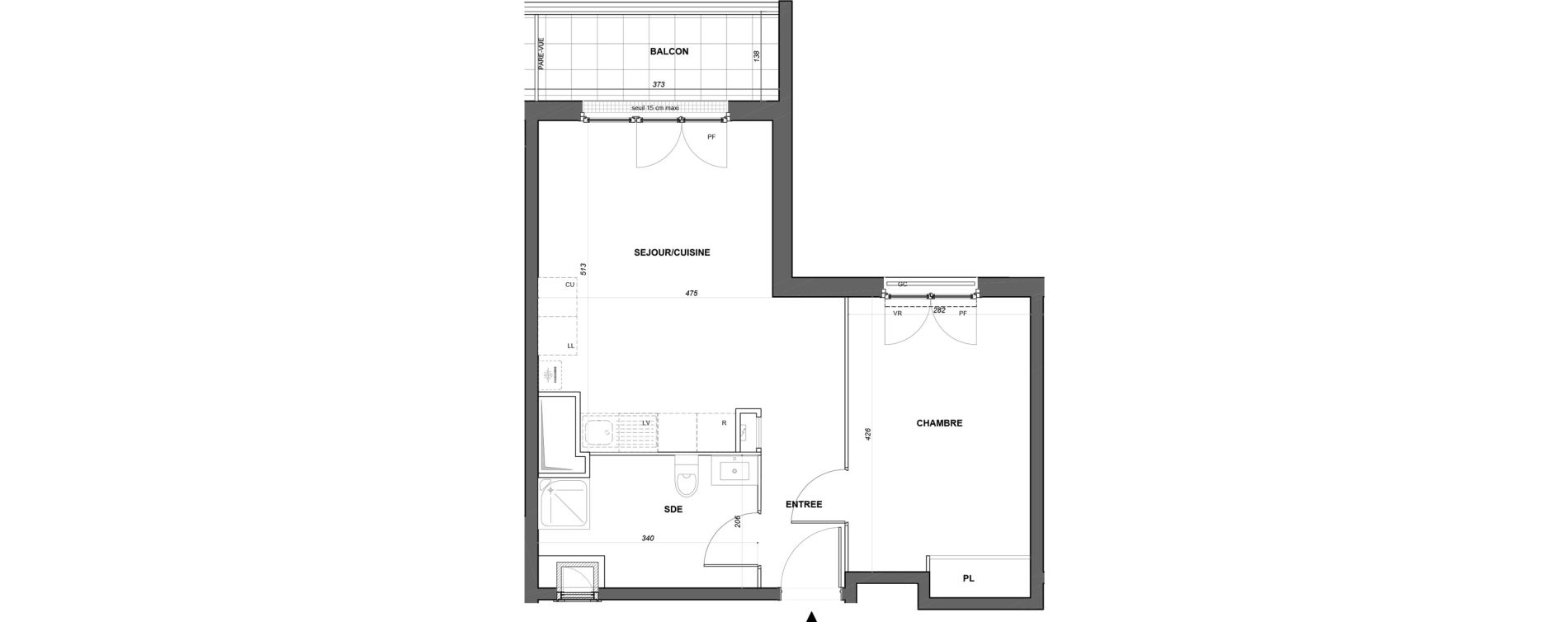 Appartement T2 de 41,99 m2 &agrave; Poissy Noailles