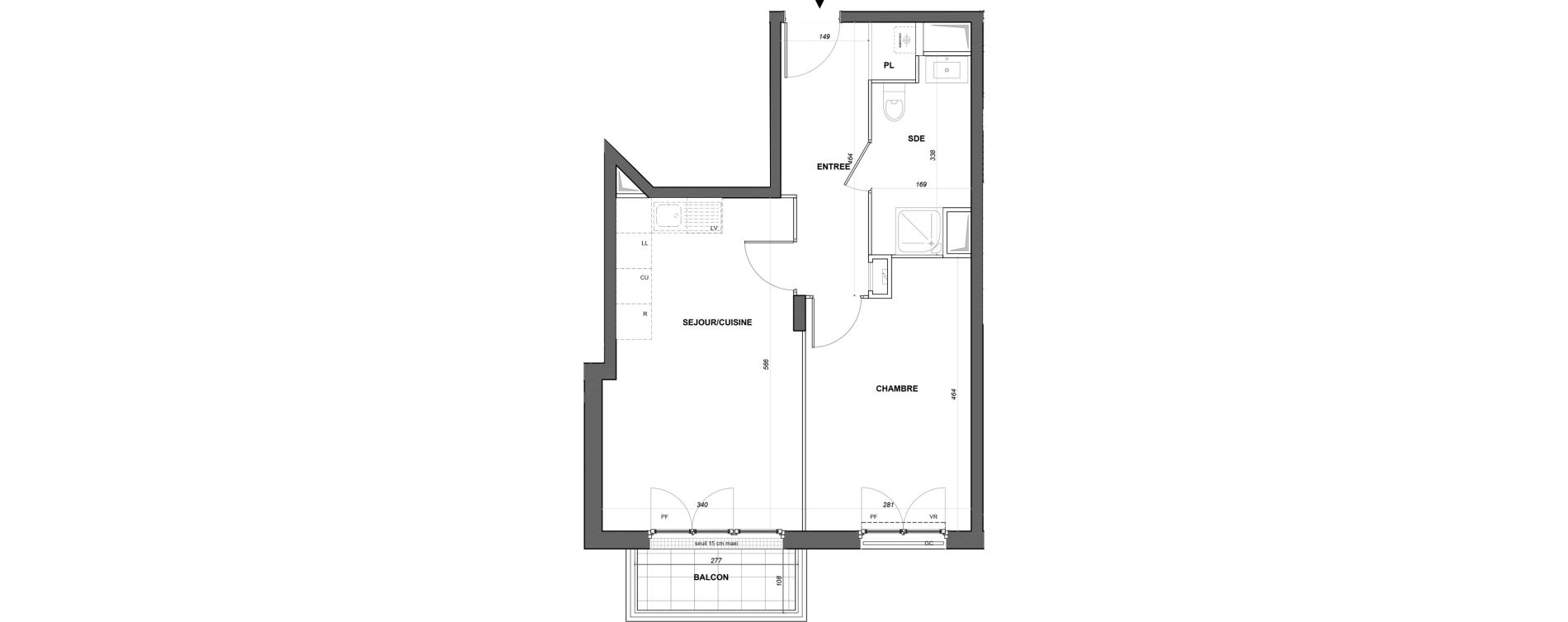 Appartement T2 de 42,37 m2 &agrave; Poissy Noailles