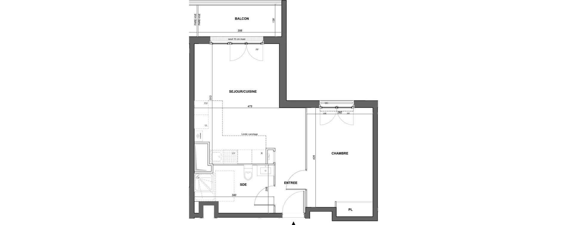 Appartement T2 de 41,99 m2 à Poissy Noailles