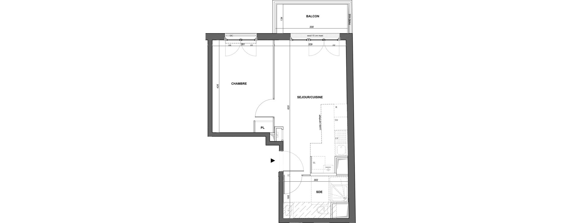 Appartement T2 de 36,42 m2 à Poissy Noailles