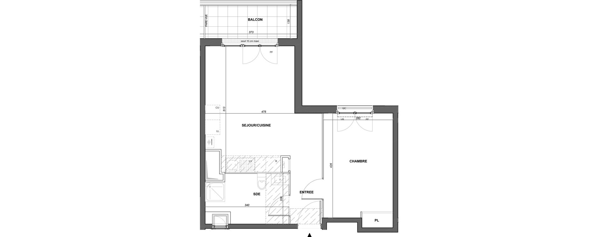 Appartement T2 de 41,87 m2 &agrave; Poissy Noailles
