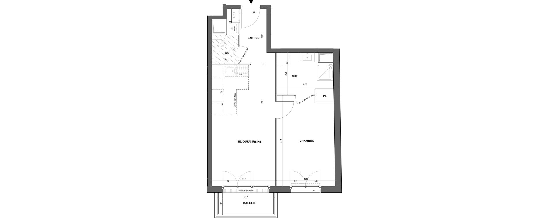 Appartement T2 de 41,94 m2 &agrave; Poissy Noailles