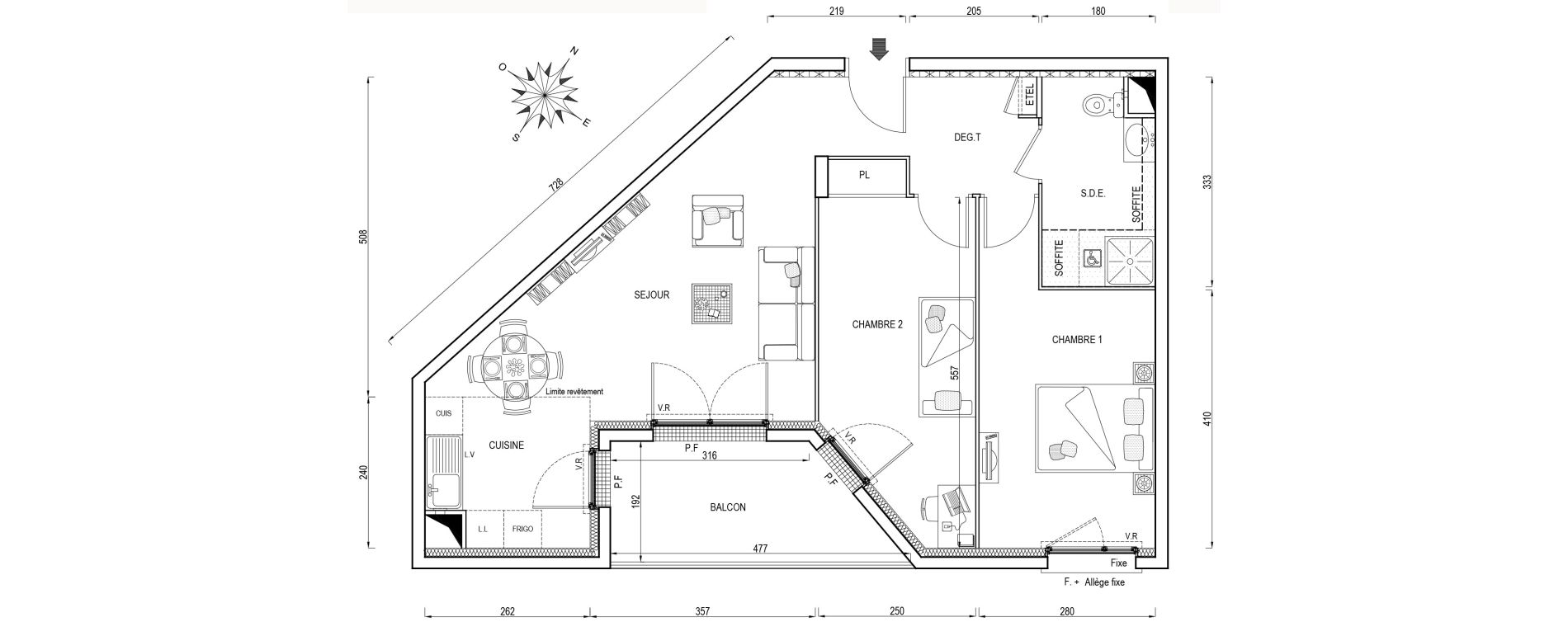 Appartement T3 de 62,50 m2 &agrave; Poissy Maurice-clerc