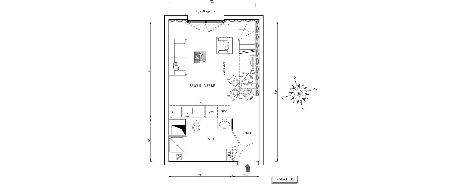 Appartement T2 de 53,10 m2 &agrave; Poissy Maurice-clerc