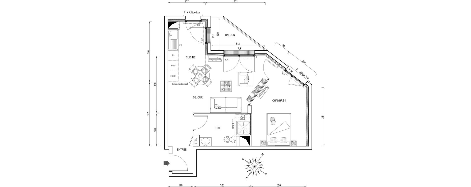 Appartement T2 de 44,50 m2 &agrave; Poissy Maurice-clerc