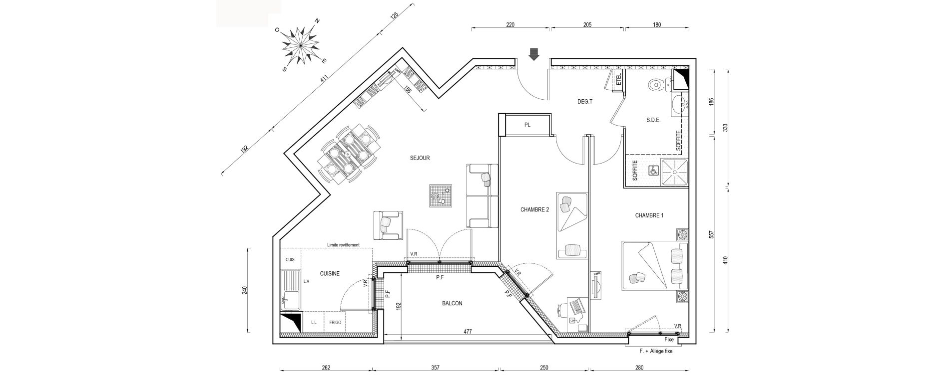 Appartement T3 de 68,90 m2 &agrave; Poissy Maurice-clerc