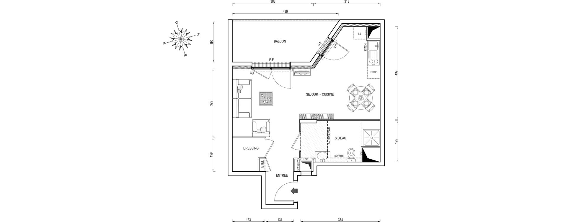 Appartement T1 de 38,70 m2 &agrave; Poissy Maurice-clerc