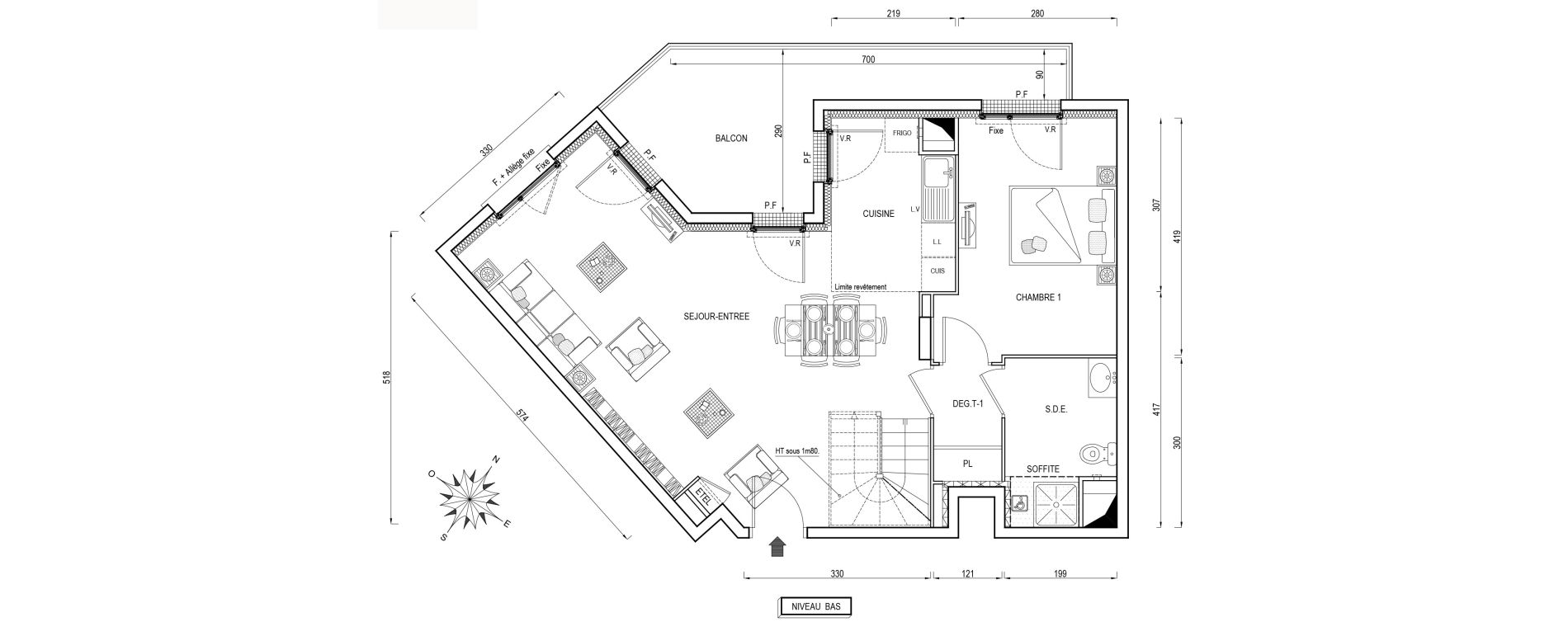 Appartement T5 de 100,80 m2 &agrave; Poissy Maurice-clerc