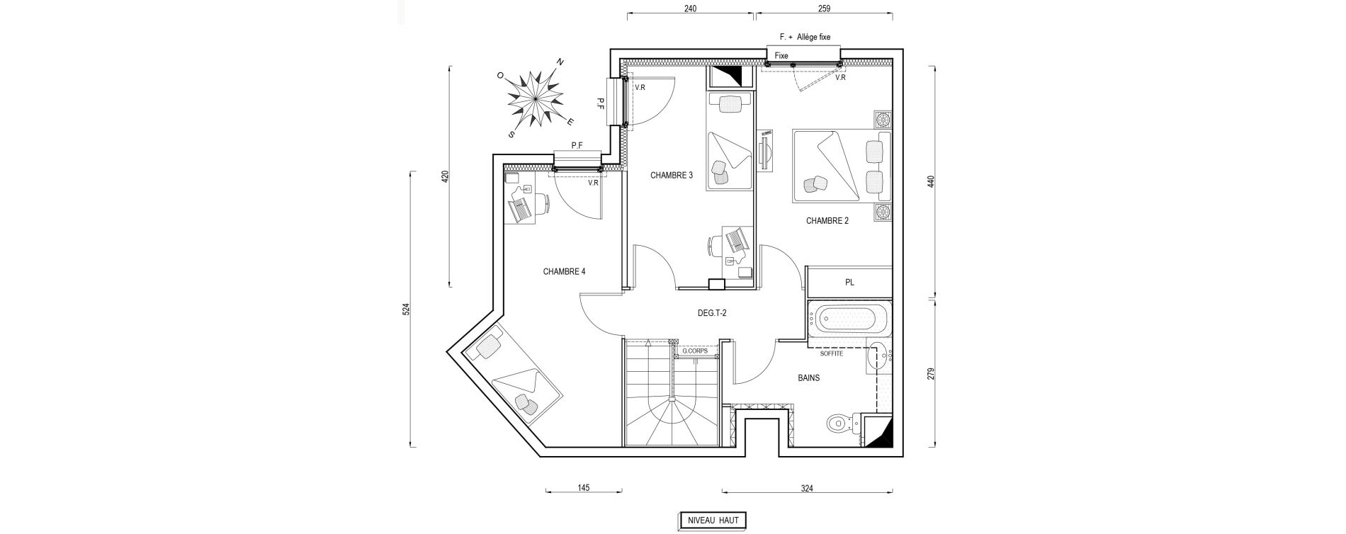 Appartement T5 de 100,80 m2 &agrave; Poissy Maurice-clerc