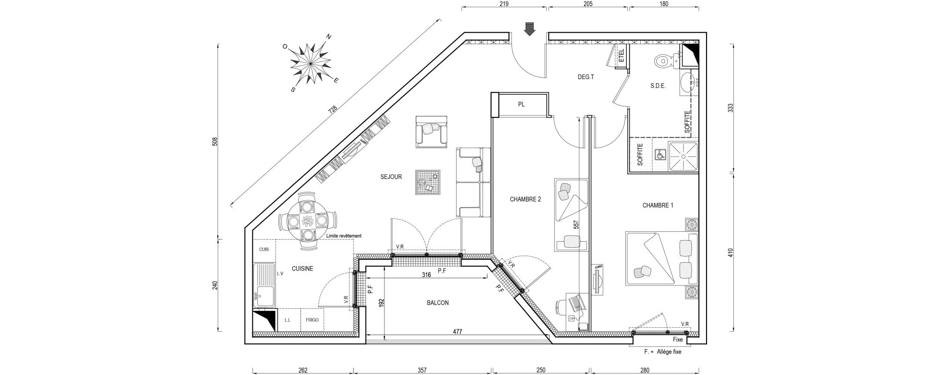 Appartement T3 de 62,50 m2 &agrave; Poissy Maurice-clerc