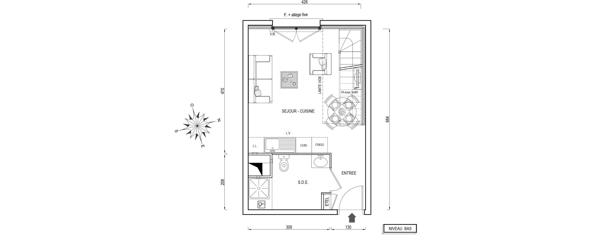 Appartement T2 de 53,10 m2 &agrave; Poissy Maurice-clerc