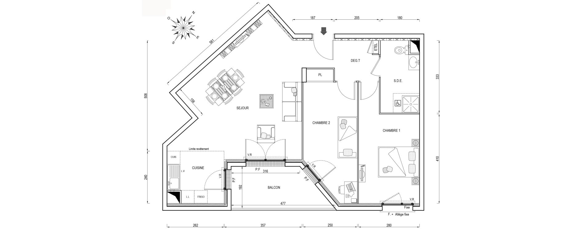 Appartement T3 de 71,20 m2 &agrave; Poissy Maurice-clerc