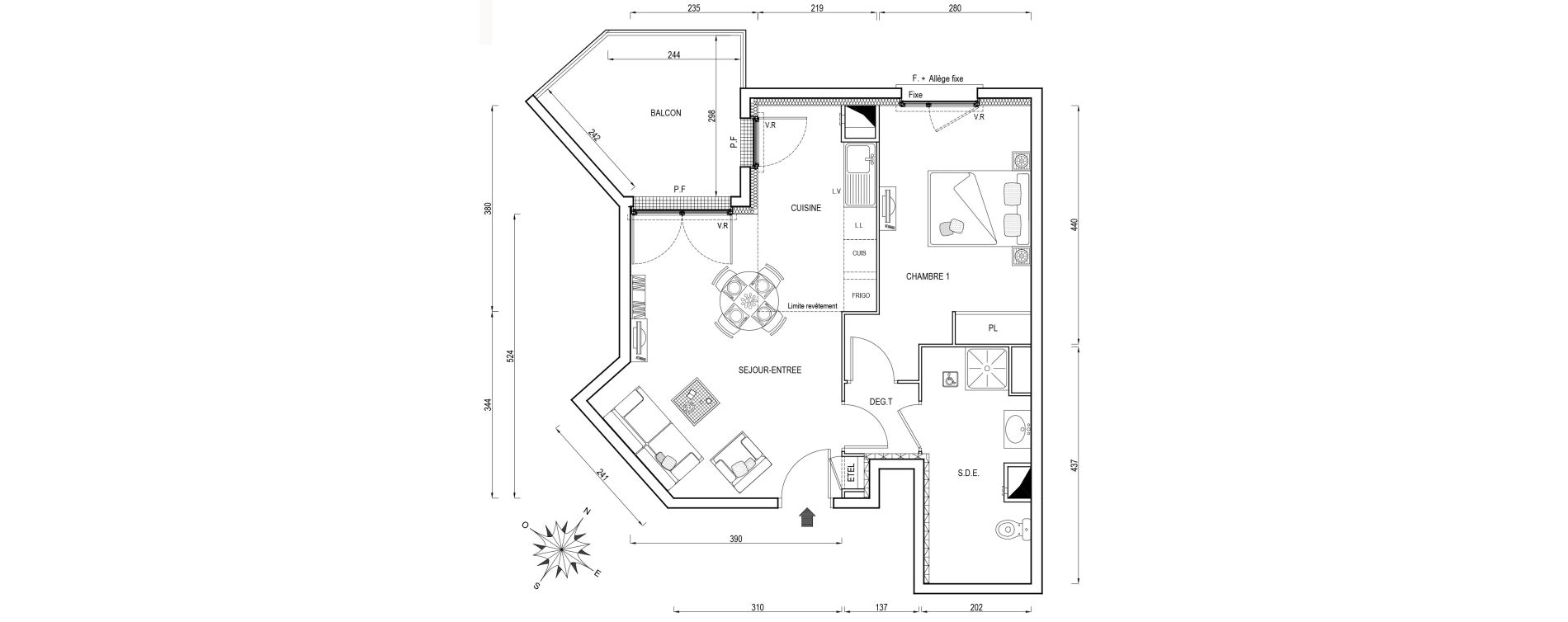 Appartement T2 de 48,90 m2 &agrave; Poissy Maurice-clerc