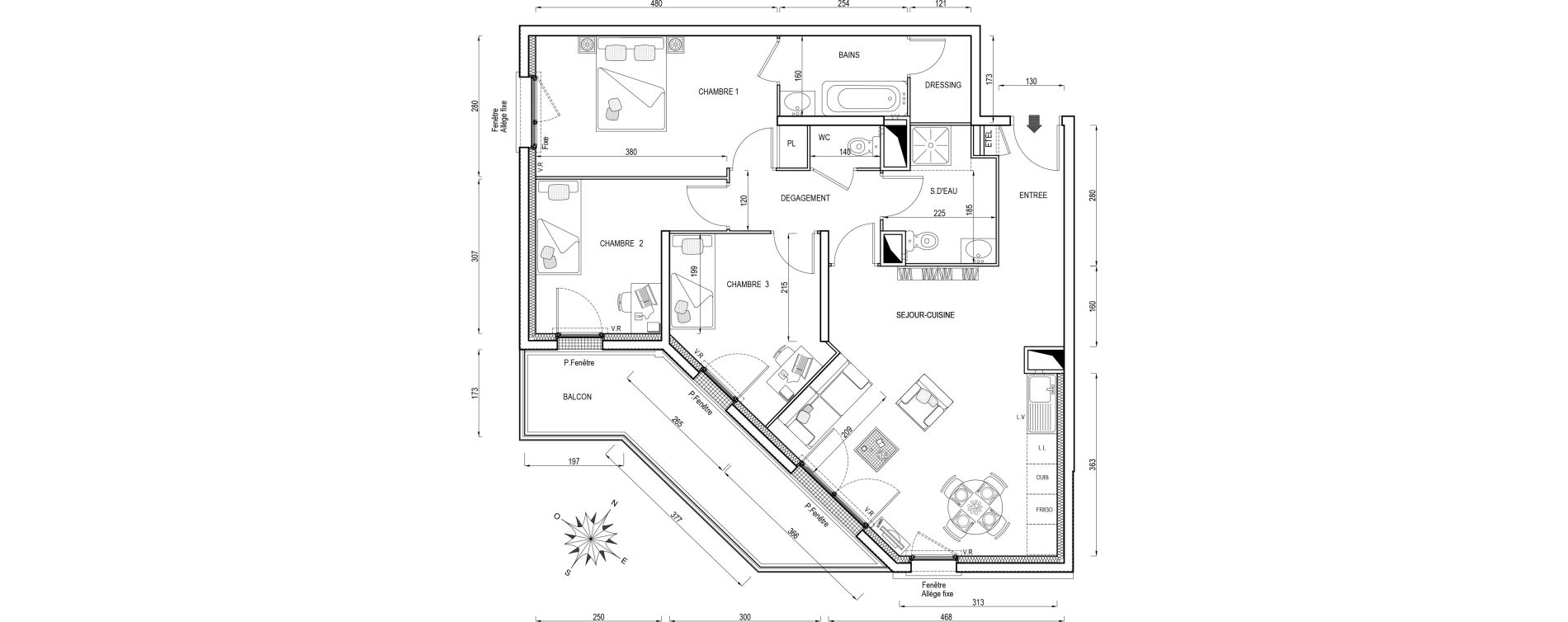 Appartement T4 de 79,00 m2 &agrave; Poissy Maurice-clerc
