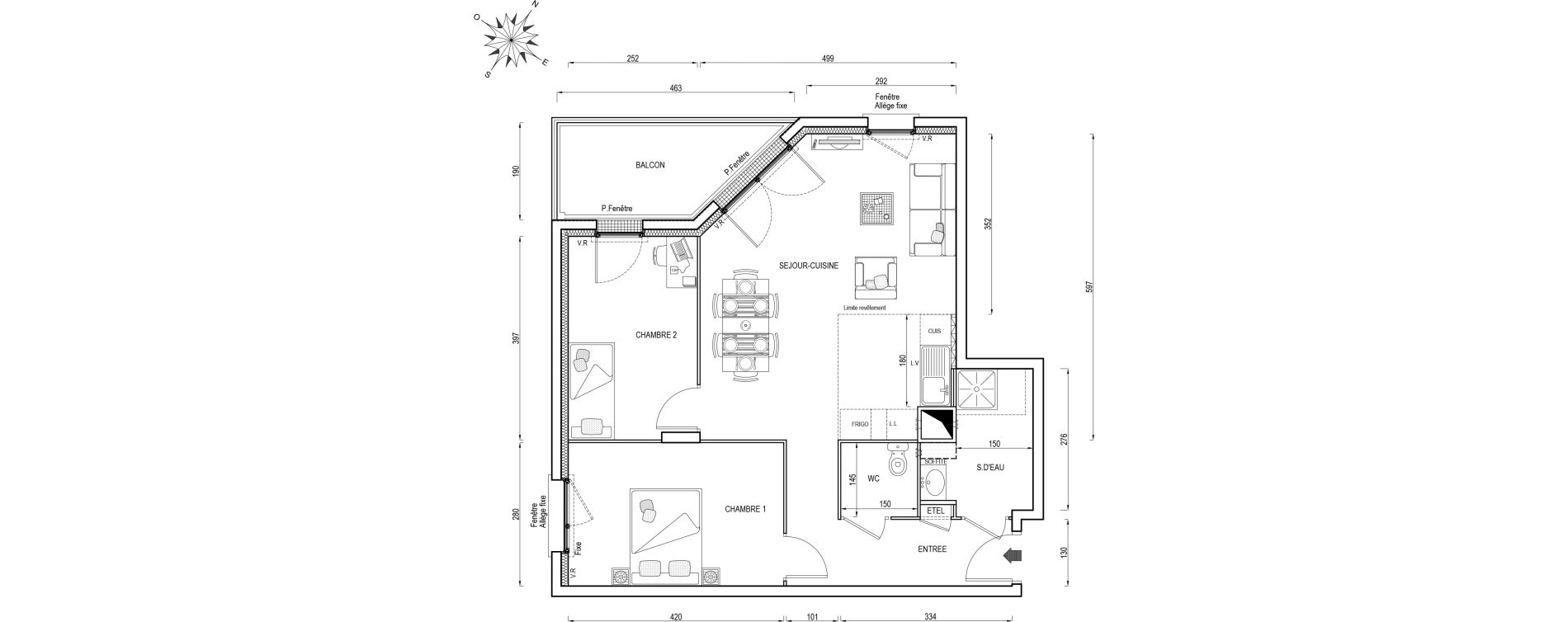 Appartement T3 de 63,20 m2 &agrave; Poissy Maurice-clerc
