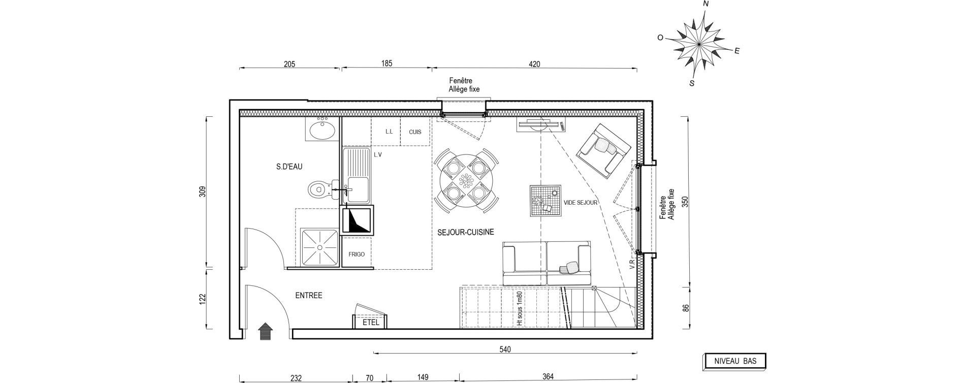 Duplex T2 de 51,00 m2 &agrave; Poissy Maurice-clerc