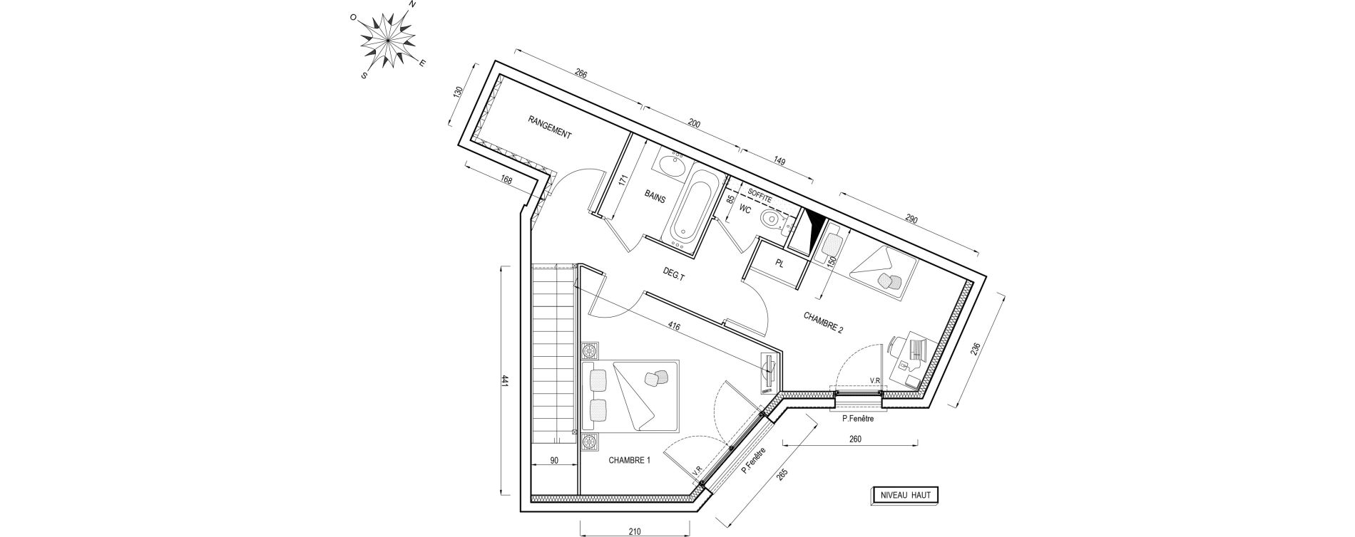 Duplex T3 de 69,40 m2 &agrave; Poissy Maurice-clerc