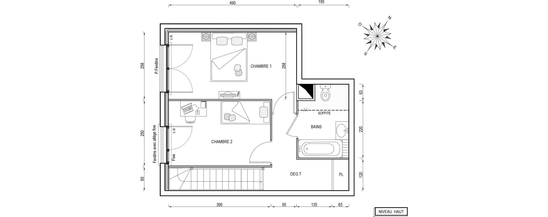Duplex T3 de 69,30 m2 &agrave; Poissy Maurice-clerc