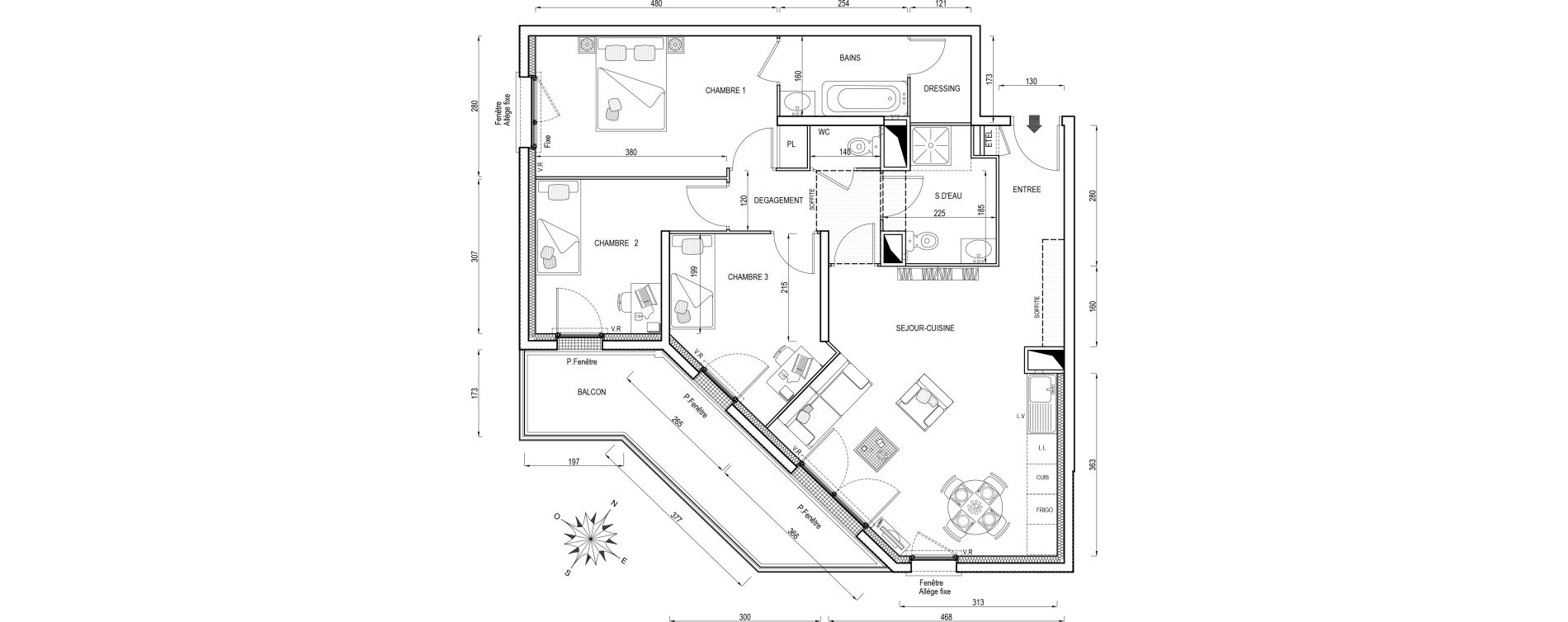 Appartement T4 de 79,00 m2 &agrave; Poissy Maurice-clerc