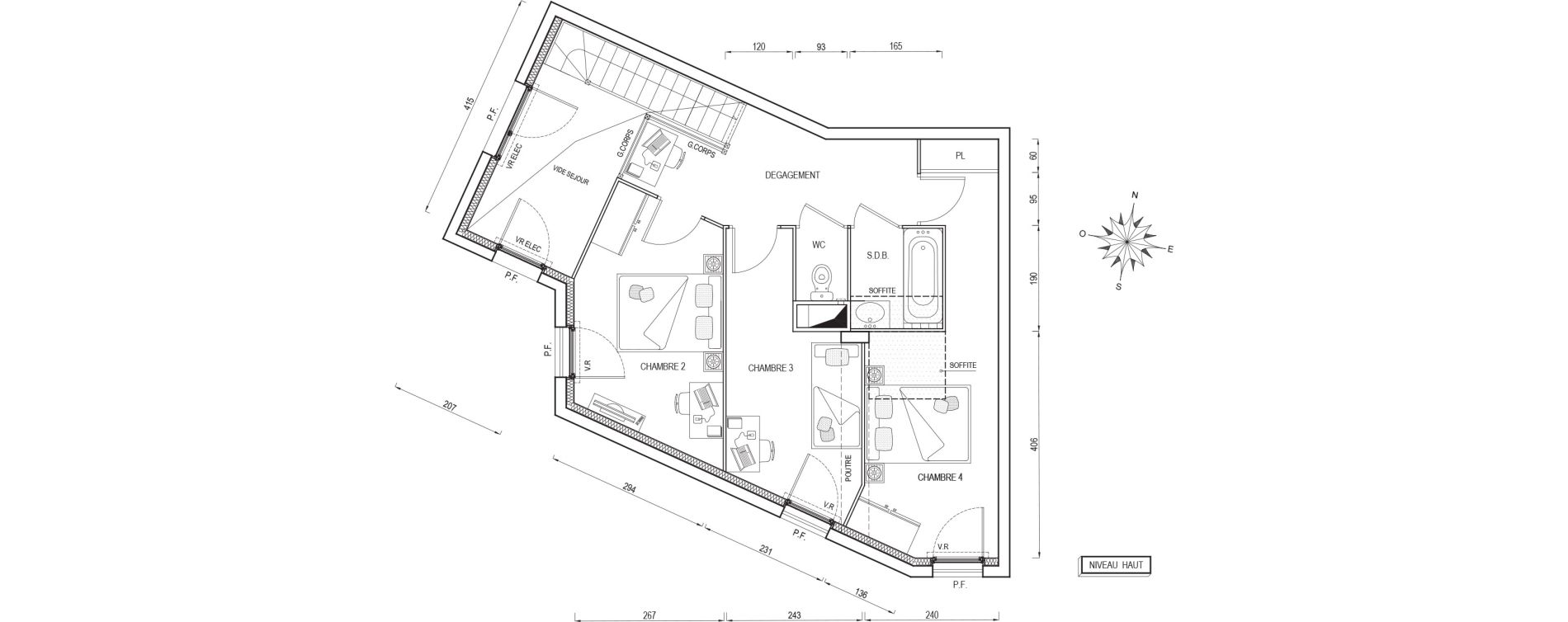 Duplex T5 de 99,30 m2 &agrave; Poissy Maurice-clerc
