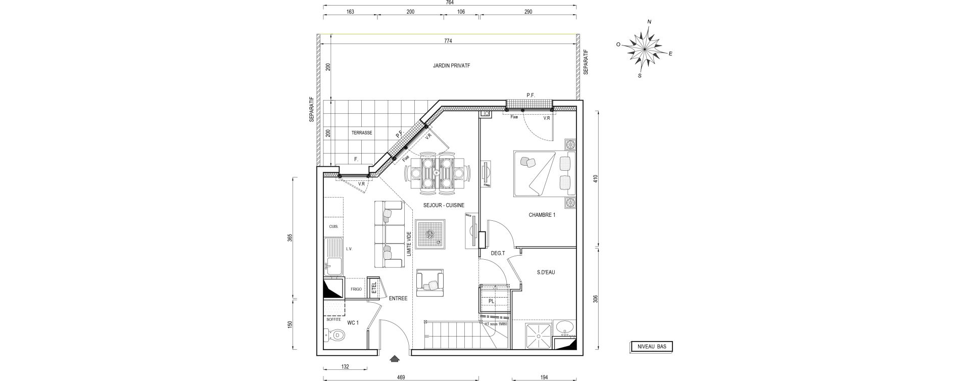 Duplex T4 de 87,40 m2 &agrave; Poissy Maurice-clerc