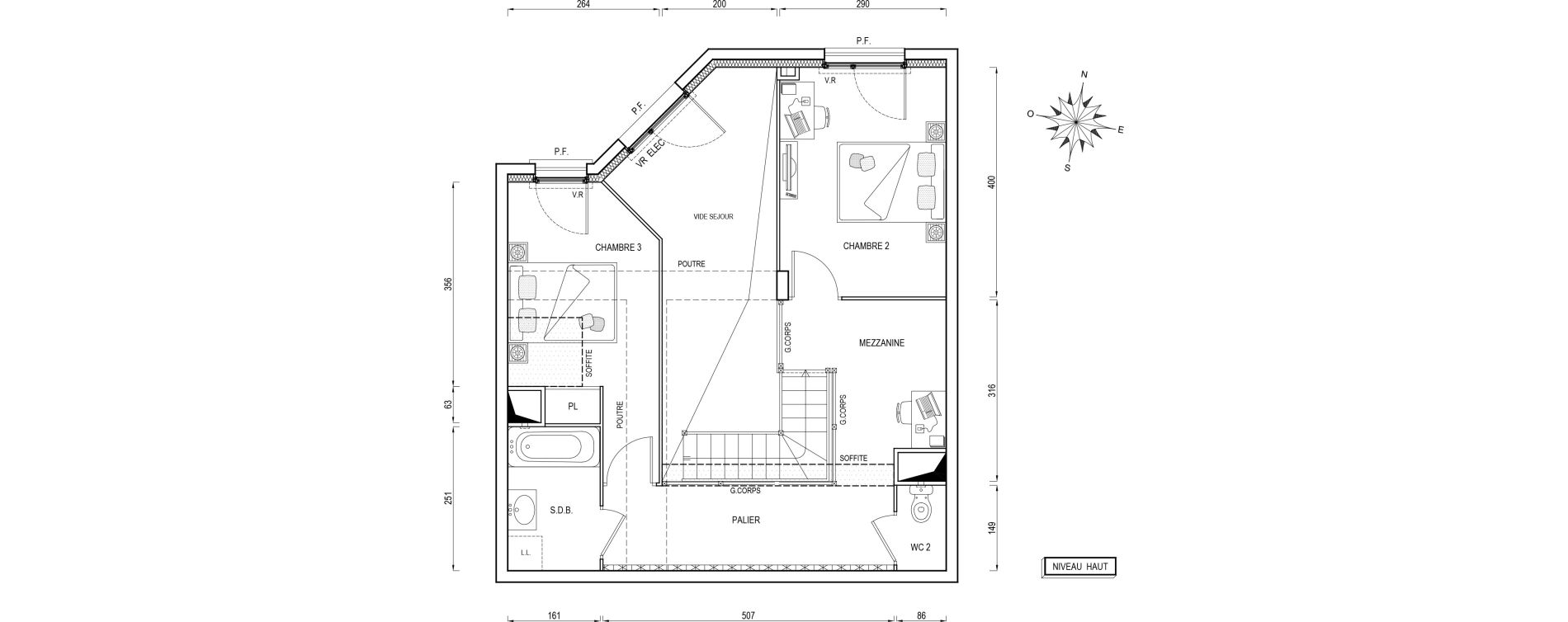 Duplex T4 de 87,40 m2 &agrave; Poissy Maurice-clerc