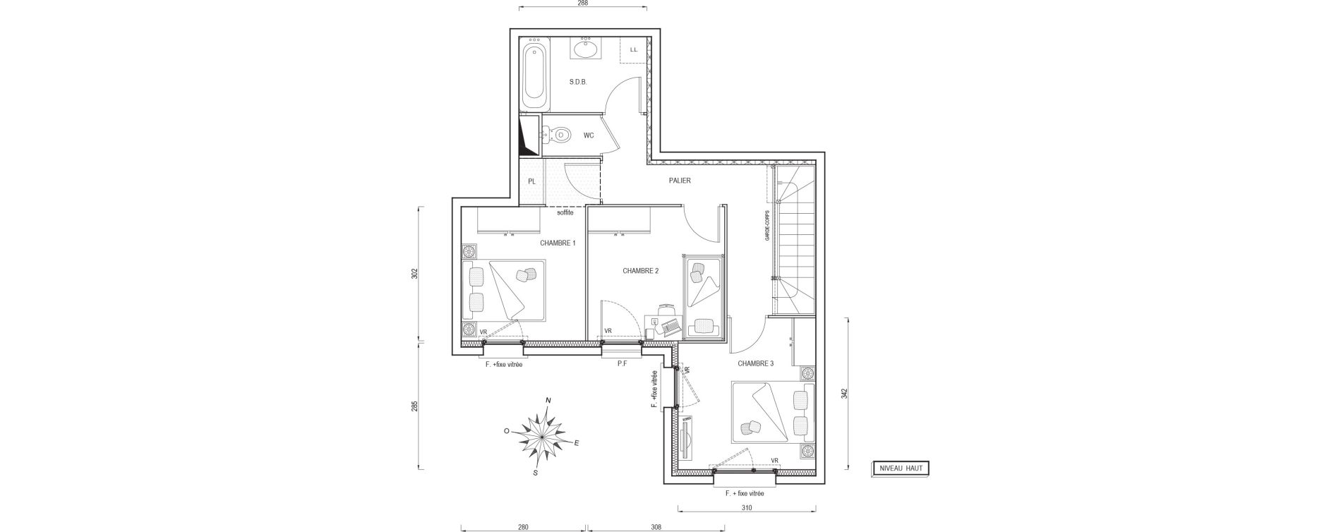 Duplex T4 de 83,70 m2 &agrave; Poissy Maurice-clerc