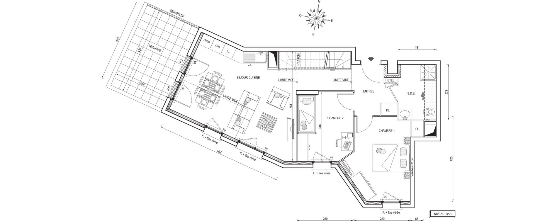 Duplex T4 de 81,40 m2 &agrave; Poissy Maurice-clerc