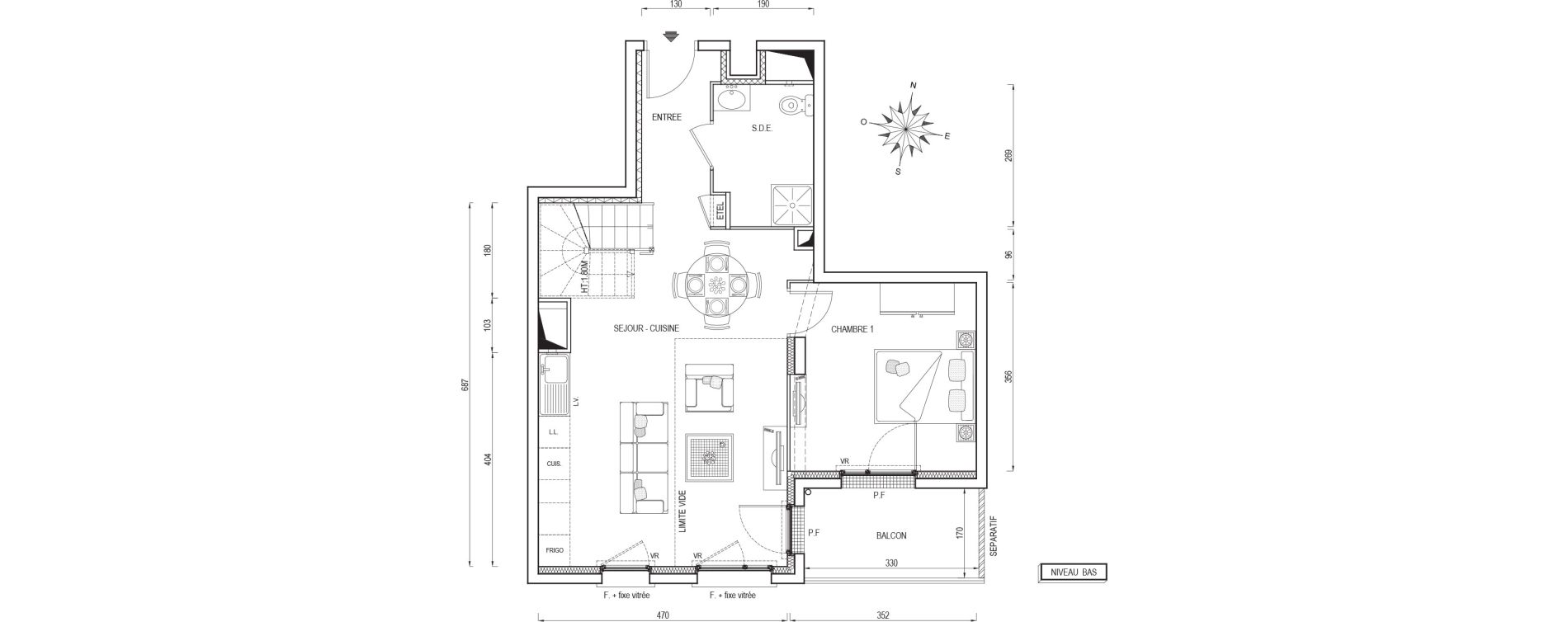 Duplex T4 de 90,00 m2 &agrave; Poissy Maurice-clerc