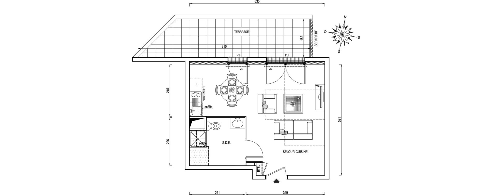 Appartement T1 de 30,60 m2 &agrave; Poissy Maurice-clerc