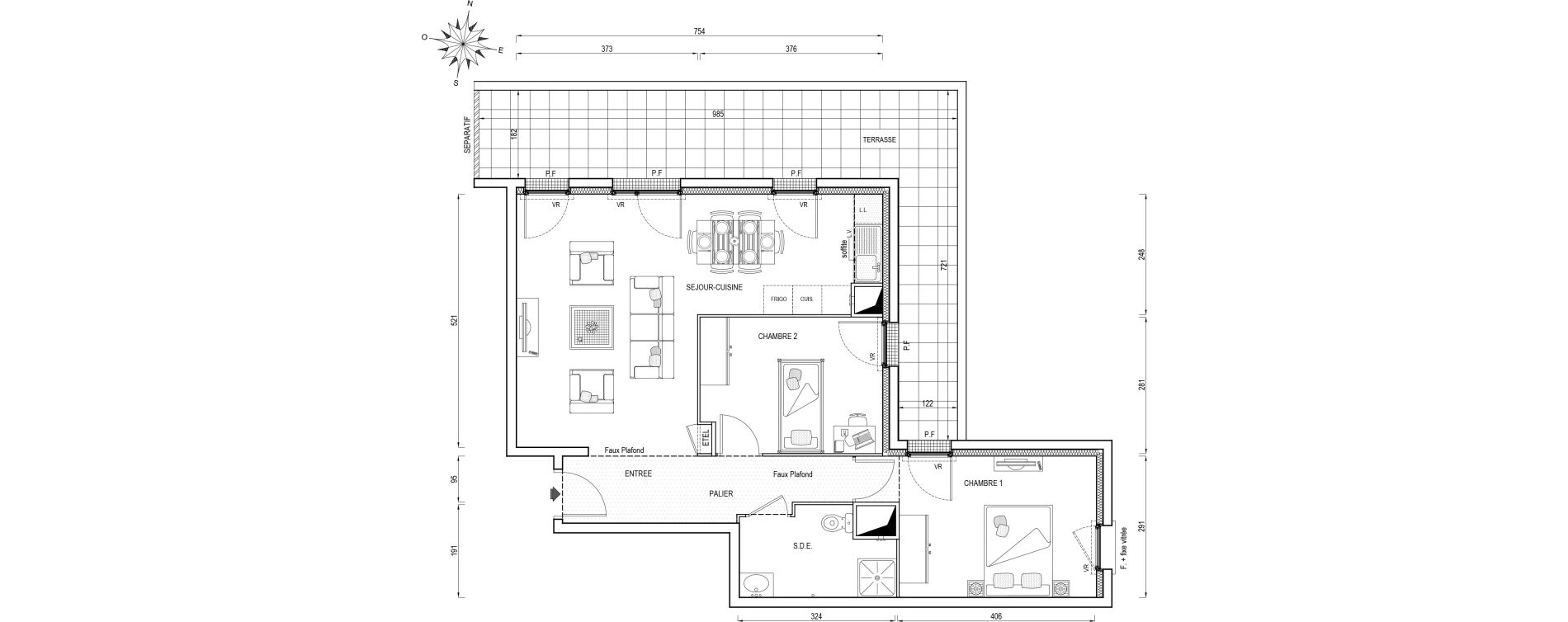 Appartement T3 de 64,60 m2 &agrave; Poissy Maurice-clerc