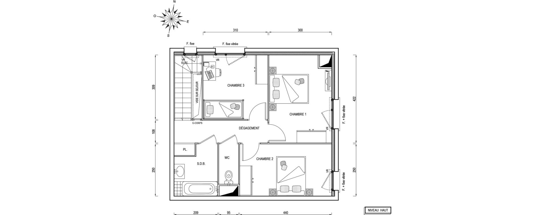 Duplex T4 de 89,10 m2 &agrave; Poissy Maurice-clerc