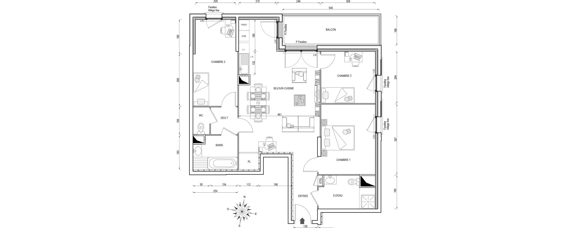 Appartement T4 de 83,40 m2 &agrave; Poissy Maurice-clerc