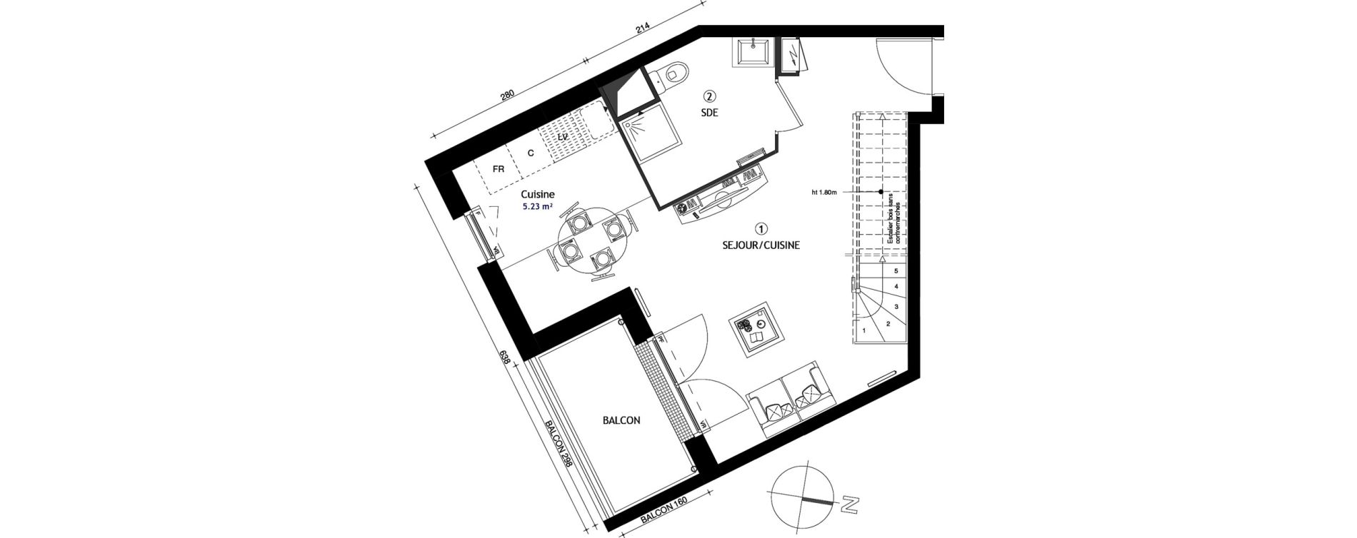 Appartement T3 de 66,10 m2 &agrave; Poissy Maurice-clerc